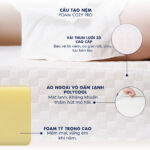Nệm Cozy Pro Nguyên Khối Massage Toàn Thân 20 cm Trắng Xanh - thumbnail