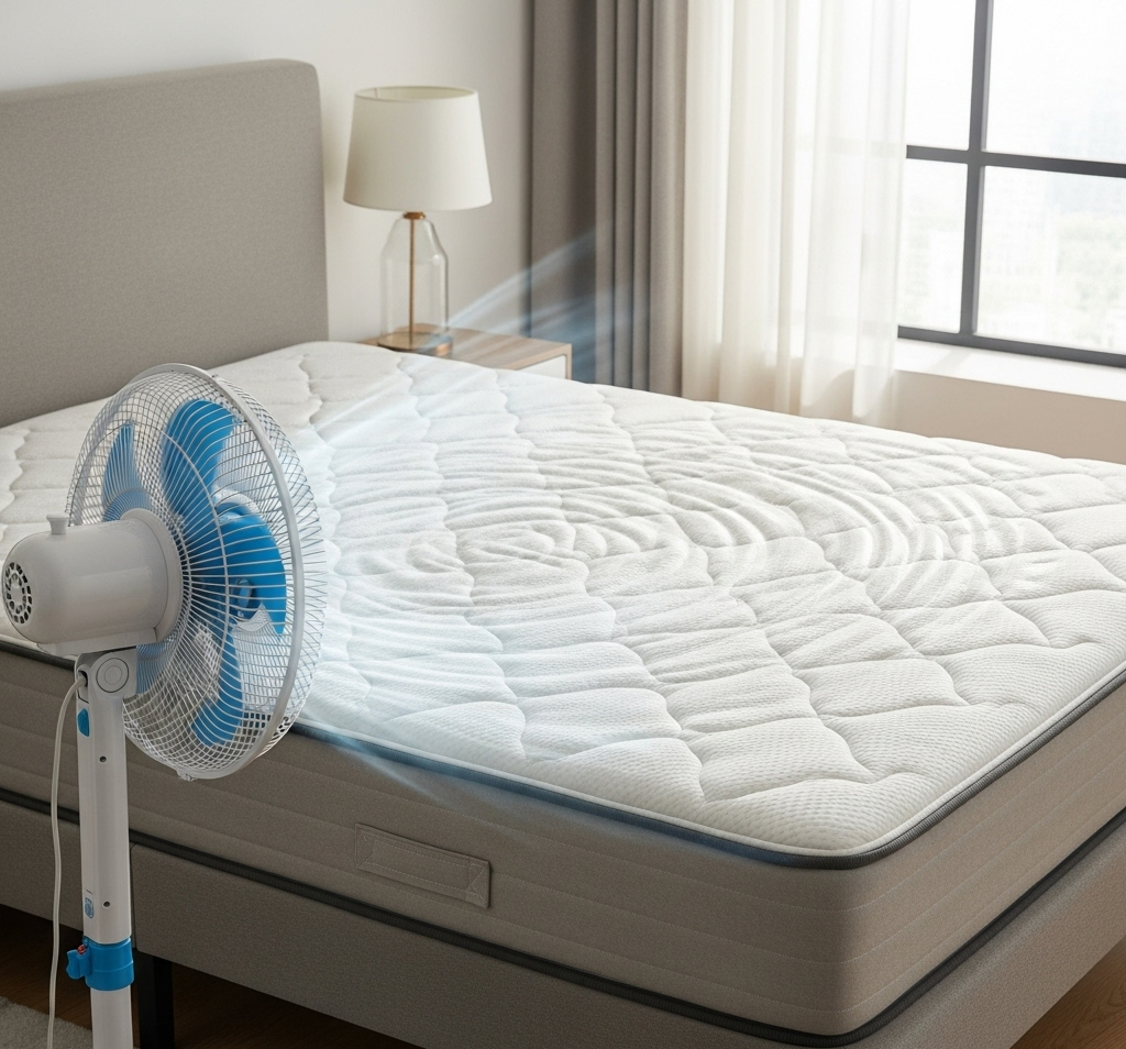 Sấy khô nệm bằng quạt