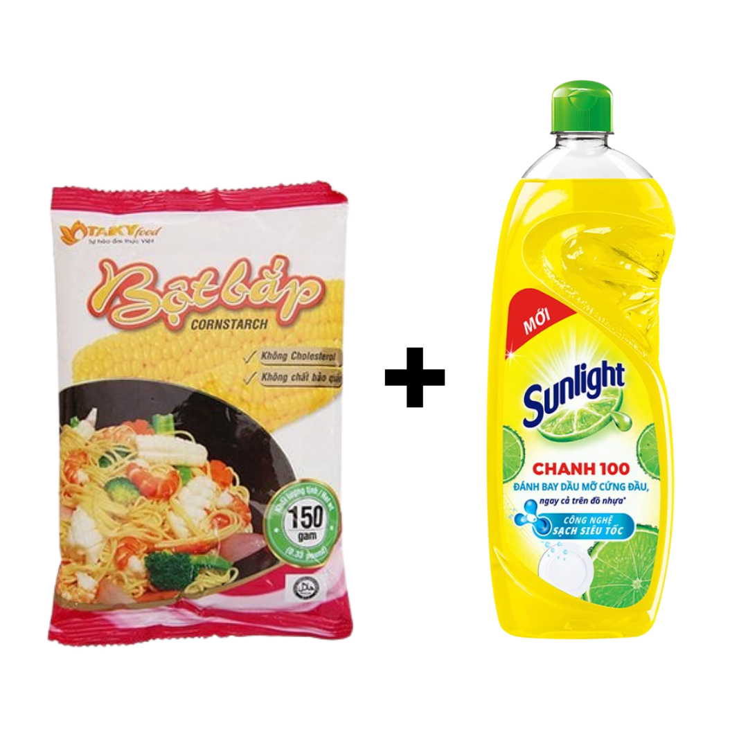 Sử dụng đồng thời bột bắp và nước rửa chén