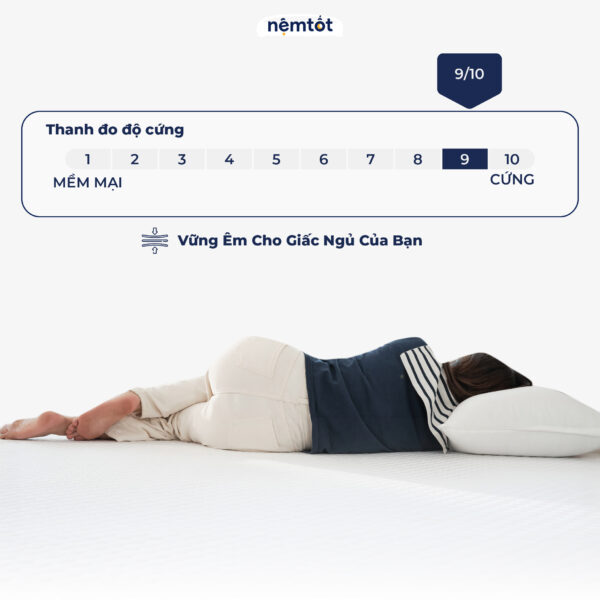 Nệm Cozy Orignial Nguyên Khối 15cm Màu Trắng Xanh Nâng Đỡ Cơ Thể