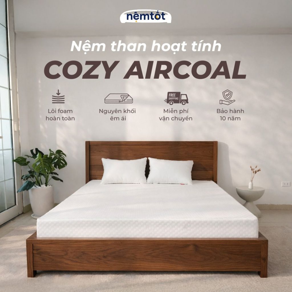 đệm foam cozy aircool than hoạt tính