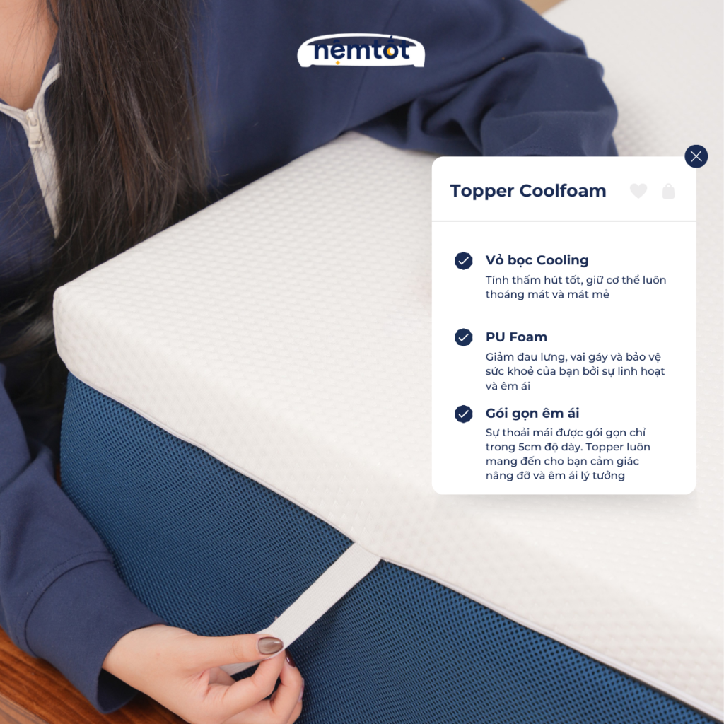 Nệm topper cozy coolfoam