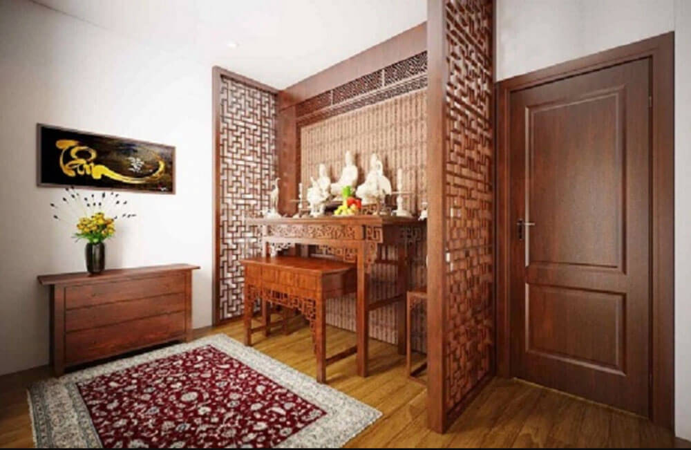 Cách đặt giường ngủ sau phòng thờ