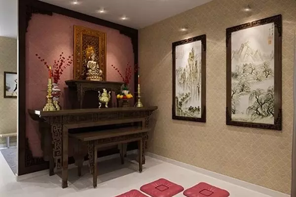 Cách đặt giường ngủ sau phòng thờ