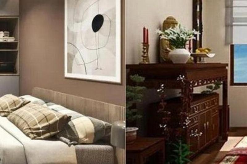 Cách đặt giường ngủ sau phòng thờ