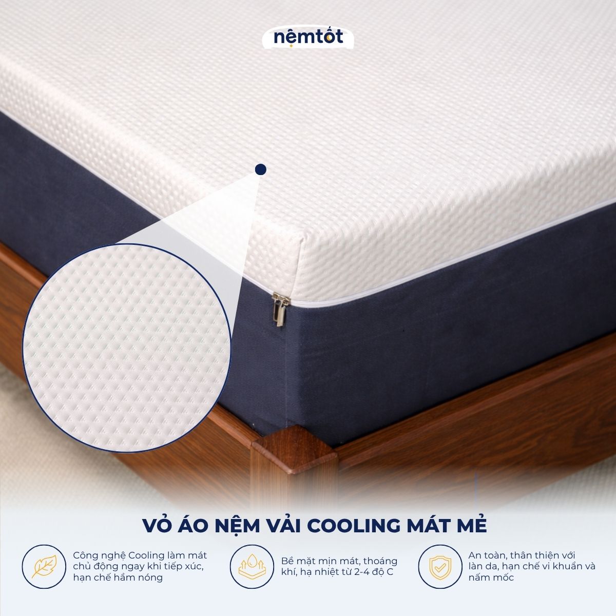 Nệm Foam Cozy IceCloud foam Infused gel mát lạnh giải nhiệt mùa hè 27 nệm foam cozy icecloud foam infused gel lạnh