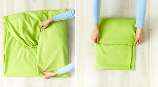 cách gấp drap giường